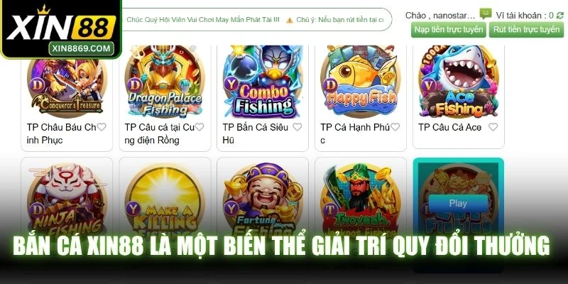 Bắn cá XIN88 là một biến thể giải trí quy đổi thưởng cực kỳ hot
