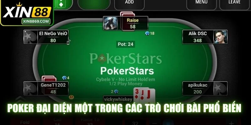 Poker đại diện một trong các trò chơi bài phổ biến được săn đón