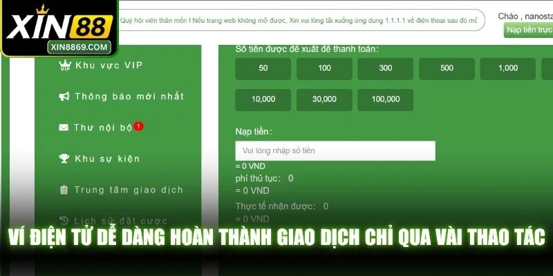 Ví điện tử dễ dàng hoàn thành giao dịch chỉ qua vài thao tác cơ bản