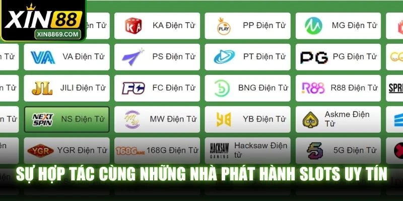 Sự hợp tác cùng những nhà phát hành Slots uy tín, hấp dẫn khó cưỡng